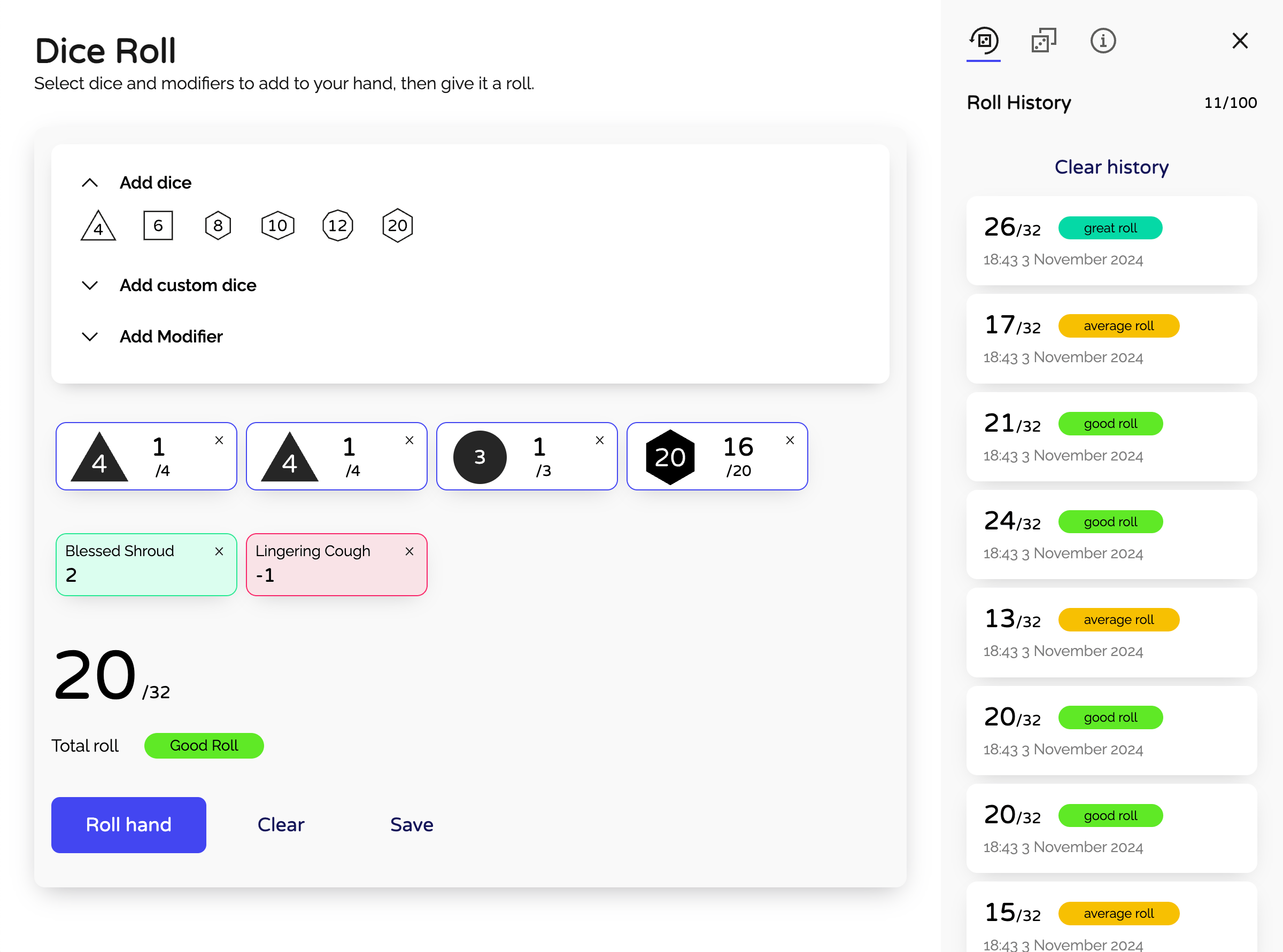 Dice Roller App