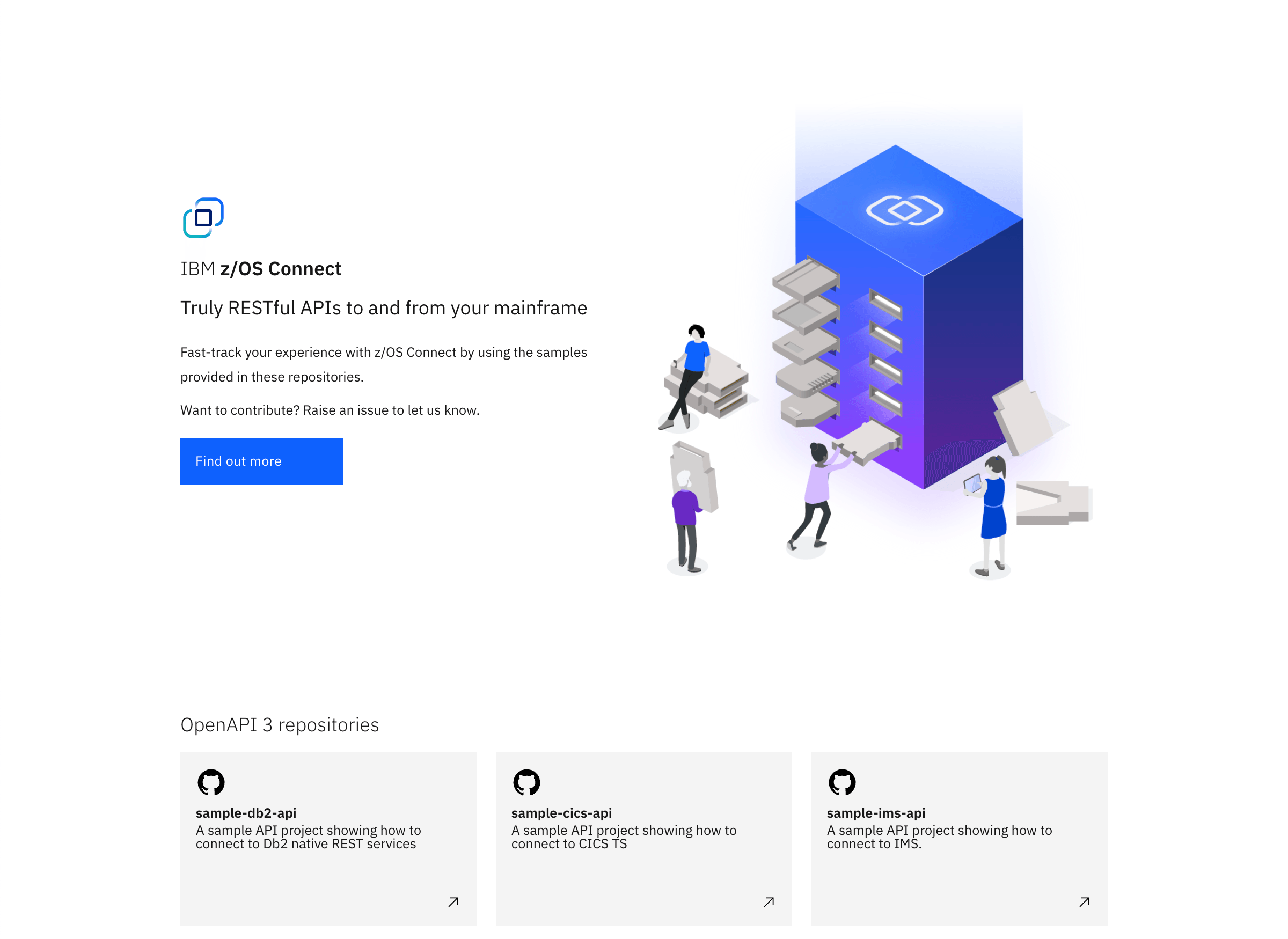 The z/OS Connect Github Samples page