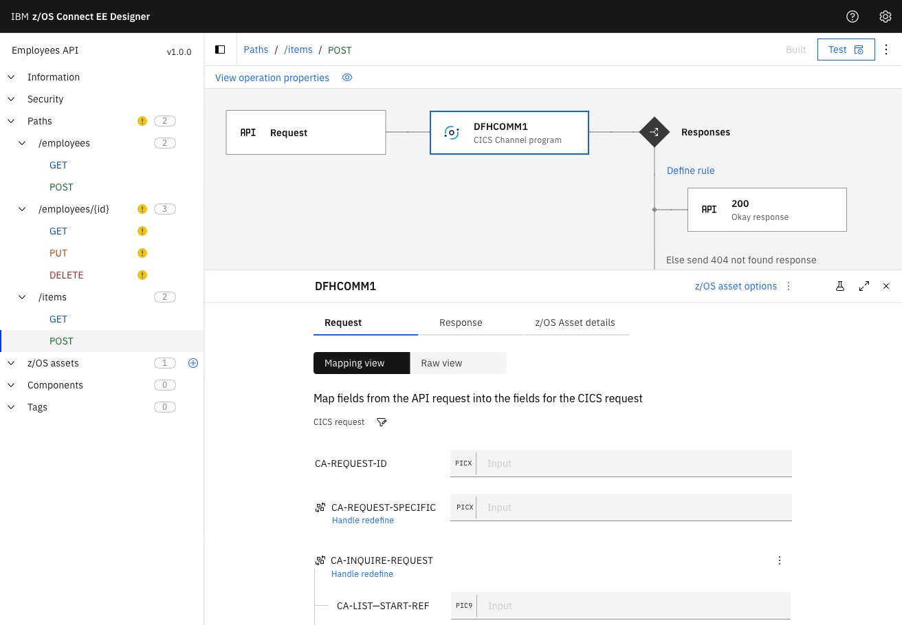 The z/OS Connect Designer Tooling